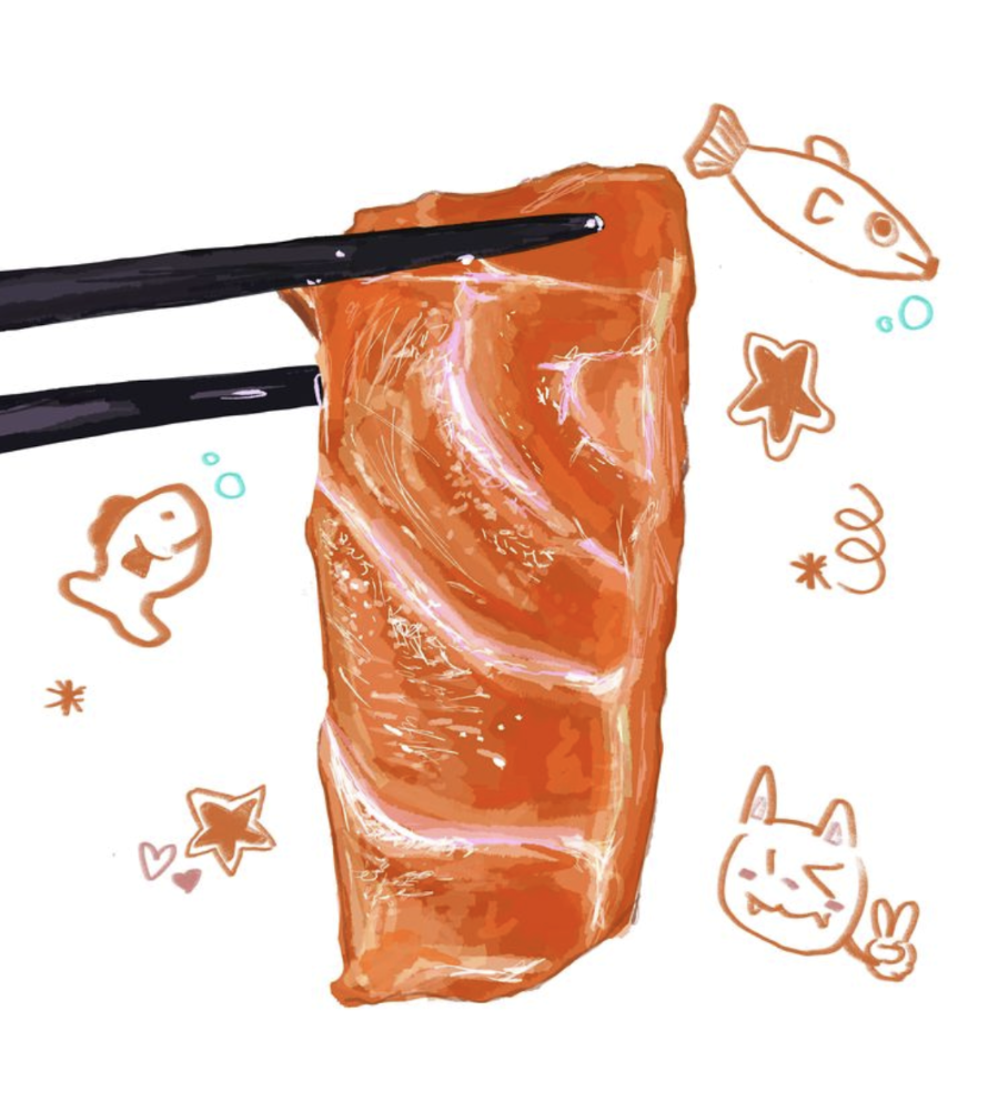 grilled salmon close-up